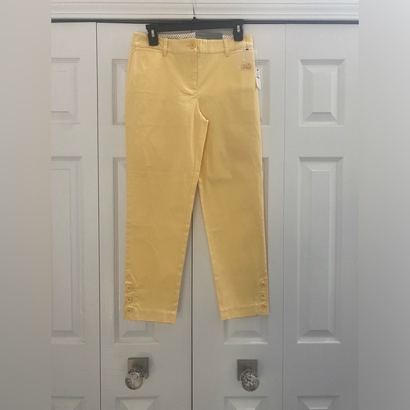 Talbots Pants - NWT Talbots size 2 Perfect Crop pants with slim leg yellow